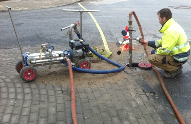 Druckprüfung im Kontraktionsverfahren